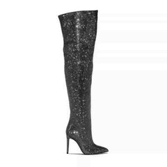 Diamante Stiletto Heel Over The Knee Boots - 11.5c