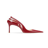 Patent Leather And PVC Mid Heel Pumps - 6cm