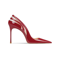 Patent Leather And PVC Mid Heel Pumps - 8cm