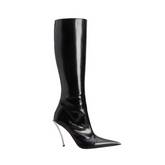 Metal Stiletto Heel Knee High Boots