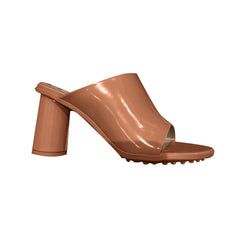 Leather Block Heel Mules Sandals