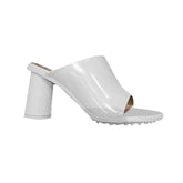 Leather Block Heel Mules Sandals