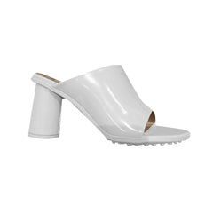 Leather Block Heel Mules Sandals