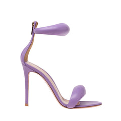 Ankle Strap Leather Stiletto High Heel Sandals - 9