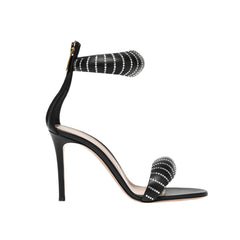 Diamante Ankle Strap Leather Stiletto Mid Heel San