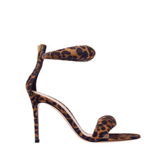 Printed Ankle Strap Stiletto Mid Heel Sandals - 7.