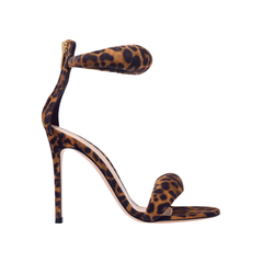 Printed Ankle Strap Stiletto High Heel Sandals - 9