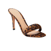 Printed Stiletto High Heel Mules Sandals - 9.5 cm