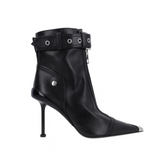 Buckled High Heel Ankle Boots