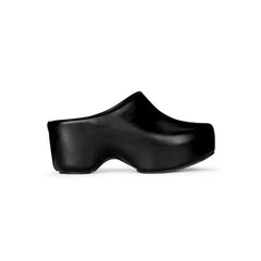 Leather Platform Mules Sandals