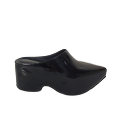 Patent Leather Platform Mules Sandals