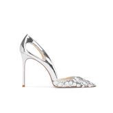 Sequinned Cut Out Mid Heel Pumps - 8cm