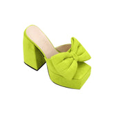 Bow Platform Mules Sandals