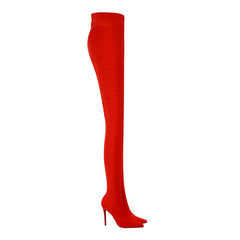 Pointed Toe High Heel Boots