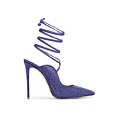 Diamante Lace Up High Heel Sandals