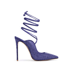 Diamante Lace Up High Heel Sandals