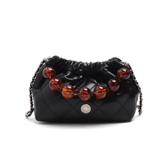 Beaded Embellished Quilted Cross Body Bag