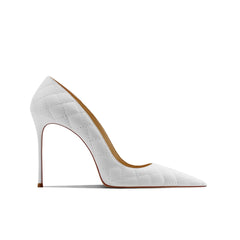 Quilted Mid Heel Pumps - 8cm
