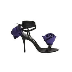 Flower Lace Up High Heel Sandals