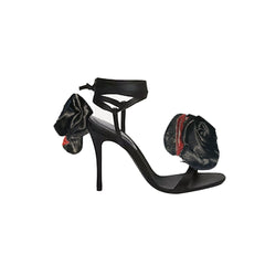 Flower Lace Up High Heel Sandals