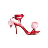Flower Lace Up High Heel Sandals