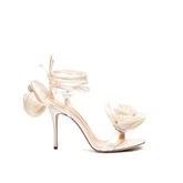Flower Lace Up High Heel Sandals