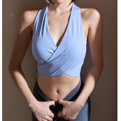 Yoga Pilates Deep V Fitted Sports Bra