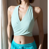Yoga Pilates Deep V Fitted Sports Bra