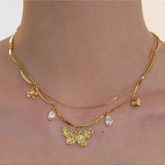 Butterfly Double Layer Necklace