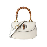 Bamboo Lock Leather Tote Bag - Large