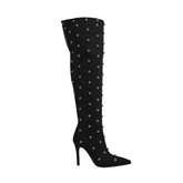 Studded High Heel Over The Knee Boots