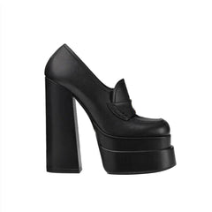 Block Heel Platform Pumps
