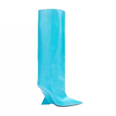 Sculptured Heel Knee High Boots