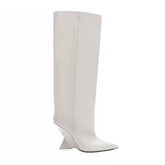 Sculptured Heel Knee High Boots