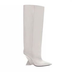 Sculptured Heel Knee High Boots