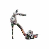 Printed Platform Leather High Heel Sandals - 12cm