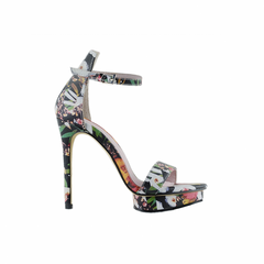 Printed Platform Leather High Heel Sandals - 12cm