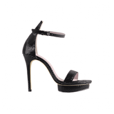 Platform Leather High Heel Sandals - 10cm