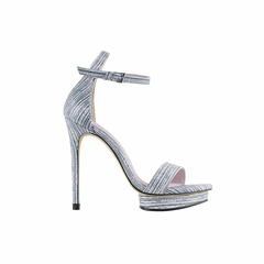 Striped Platform Leather High Heel Sandals - 12cm