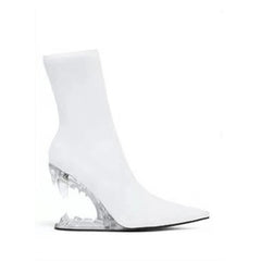 Sculptured Wedged Heel Ankle Boots