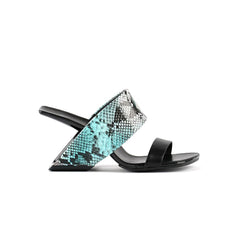 Printed Leather Mules Sandals