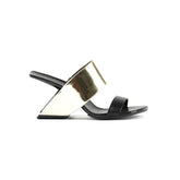 Printed Leather Mules Sandals