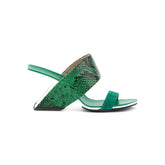 Printed Leather Mules Sandals