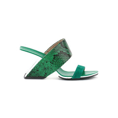 Printed Leather Mules Sandals