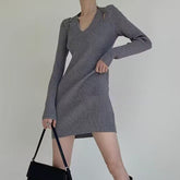 Cut Out Knitwear Mini Dress