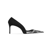 Sequinned Mid Heel Pumps - 6cm