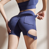 Yoga Pilates Buckled Fitted Sports Shorts