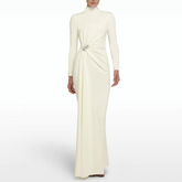 Diamante Fold Detailed Evening Dress Gown