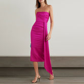 Asymmetric Hem Tube Evening Dress Gown