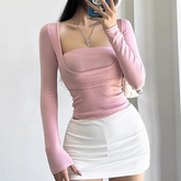 Square Collar Cropped Top